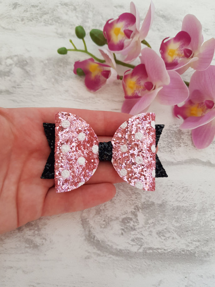 Pink Polka Dot Bow