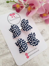 Load image into Gallery viewer, Navy Dotty Pigtails
