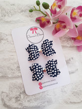 Load image into Gallery viewer, Navy Dotty Pigtails
