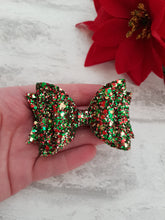 Load image into Gallery viewer, Mixed Christmas Glitter Hairbow
