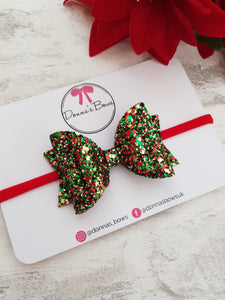 Mixed Christmas Glitter Hairbow