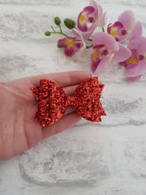 Load image into Gallery viewer, Red Glitter Bow
