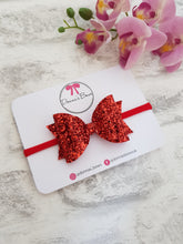 Load image into Gallery viewer, Red Glitter Bow
