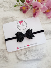 Load image into Gallery viewer, Black glitter bow
