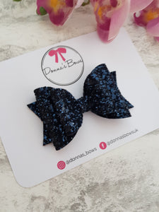 Navy Glitter Bow