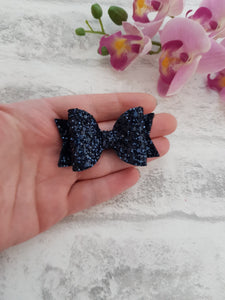 Navy Glitter Bow