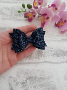 Navy Glitter Bow