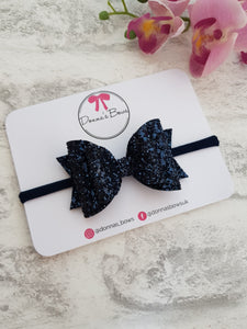 Navy Glitter Bow