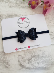 Navy Glitter Bow