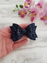 Load image into Gallery viewer, Navy Glitter Bow
