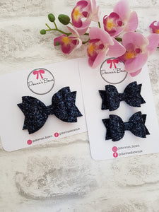 Navy Glitter Bow