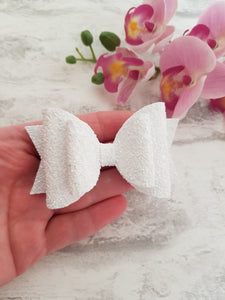 White Glitter Bow