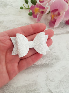 White Glitter Bow