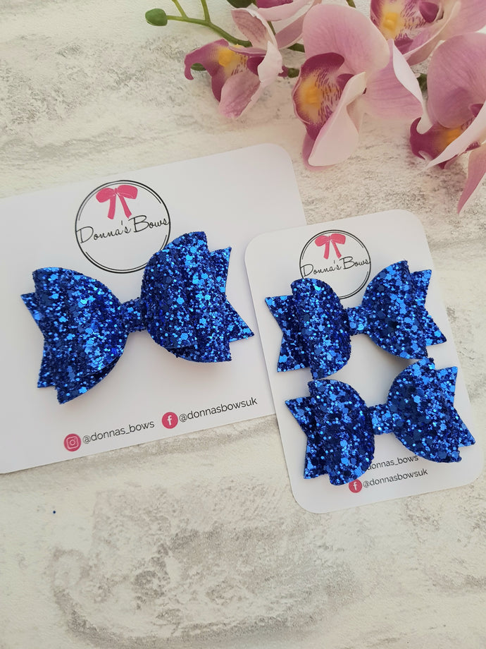 Royal Blue Glitter Bow