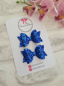 Royal Blue Glitter Bow