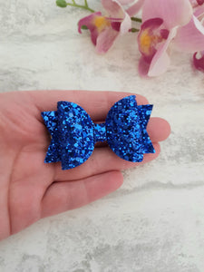 Royal Blue Glitter Bow