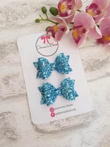 Blue Glitter Bow