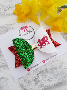 Welsh Flag Hairbows