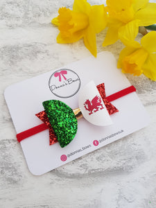 Welsh Flag Hairbows