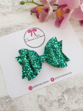 Load image into Gallery viewer, Teal Glitter Bow
