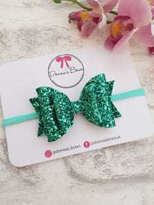 Teal Glitter Bow