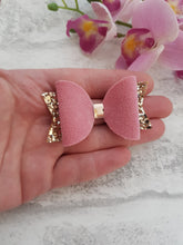 Load image into Gallery viewer, Pink Suede &amp; Gold Pigtails
