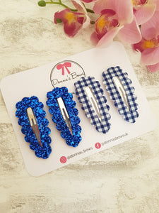 Royal Blue Snap Clip Set