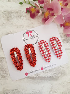 Red Snap Clip Set