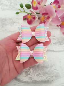 Stripe Pigtail Bows