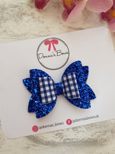 Load image into Gallery viewer, Glitter Gingham School Bows
