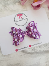 Load image into Gallery viewer, Purple Polka Dot Bow
