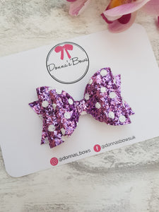 Purple Polka Dot Bow