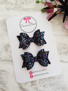 Black Oil Pigtail Bows