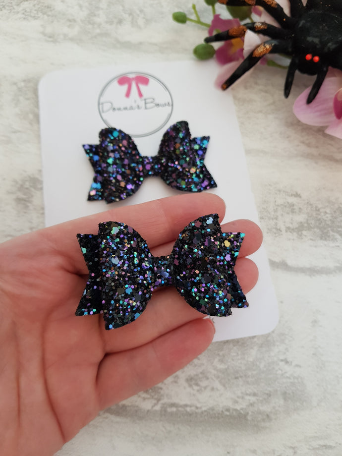 Black Oil Pigtail Bows