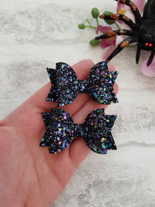 Black Oil Pigtail Bows