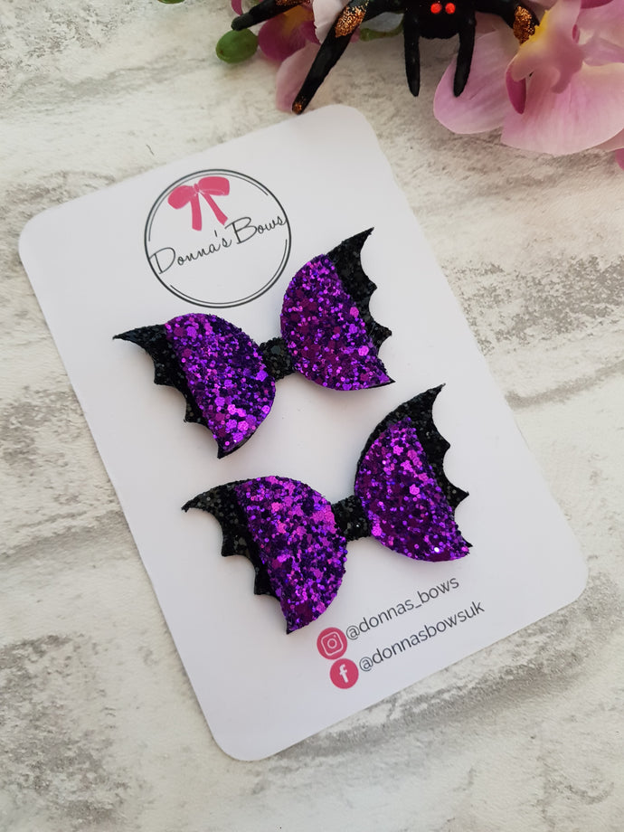 Purple Bat Wing Pigtails