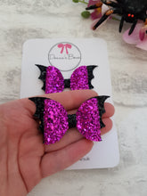 Load image into Gallery viewer, Hot Pink Bat Wing Pigtails
