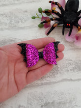 Load image into Gallery viewer, Hot Pink Bat Wing Pigtails
