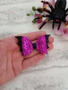 Hot Pink Bat Wing Pigtails