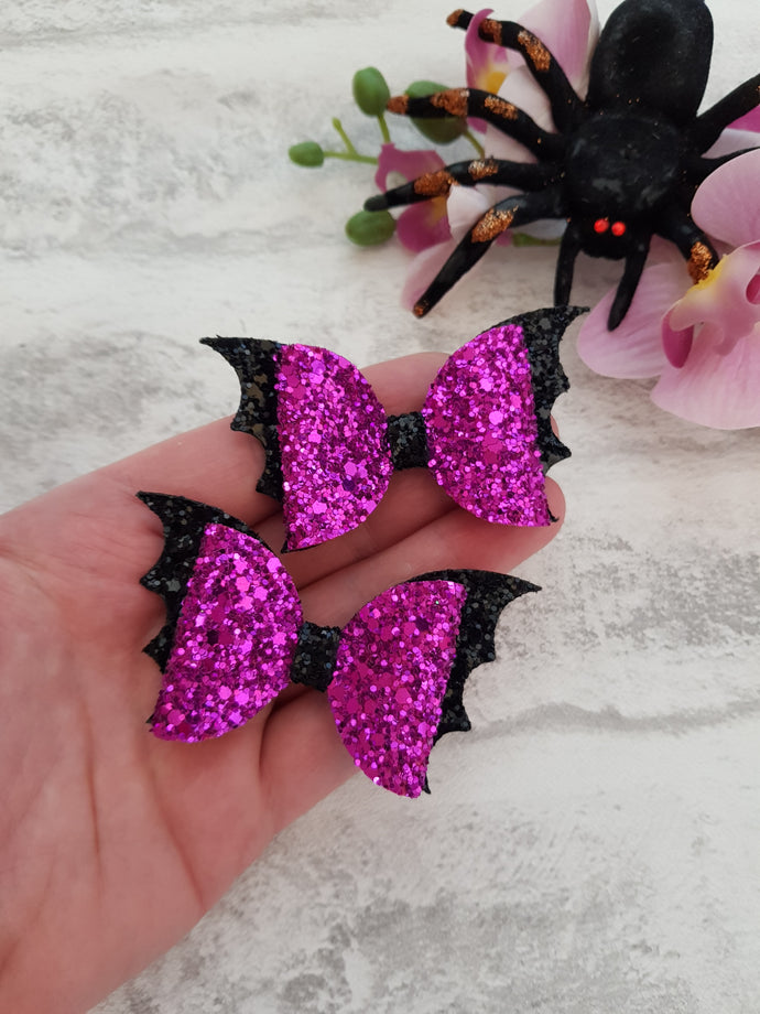 Hot Pink Bat Wing Pigtails