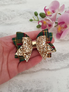 Green Tartan Hairbow