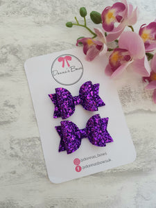 Purple Glitter Bow