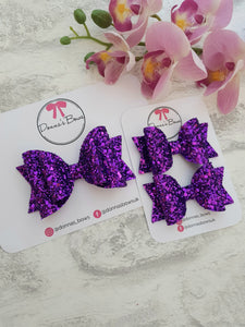 Purple Glitter Bow