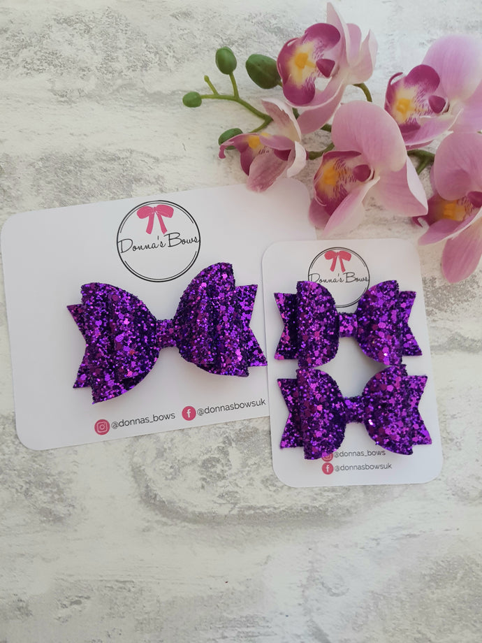 Purple Glitter Bow