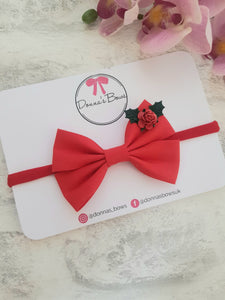 Rose & Holly Bow