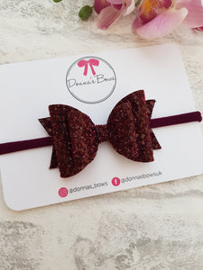 Burgundy Glitter Bow