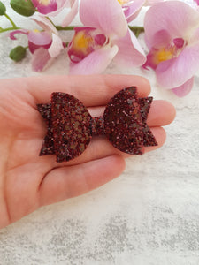 Burgundy Glitter Bow