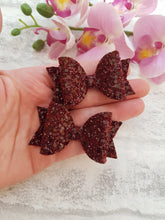 Load image into Gallery viewer, Burgundy Glitter Bow
