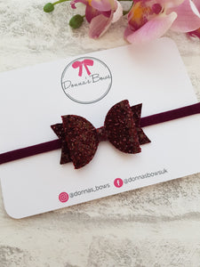 Burgundy Glitter Bow