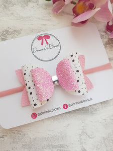 Pink Dalmation Bow